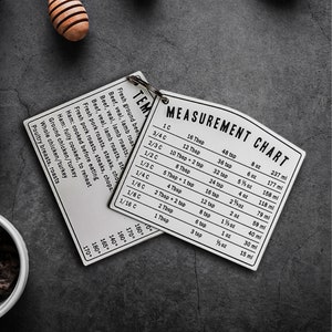 Kitchen Measurement Conversion & Temperature Chart Cooking Chart Magnet | Baking Hostess Gift | Sold individually Not Sold As a Set