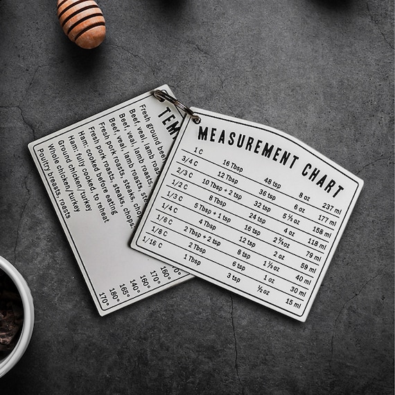 Kitchen Measurement Conversion & Temperature Chart Cooking Chart Magnet | Baking Hostess Gift | Sold individually Not Sold As a Set