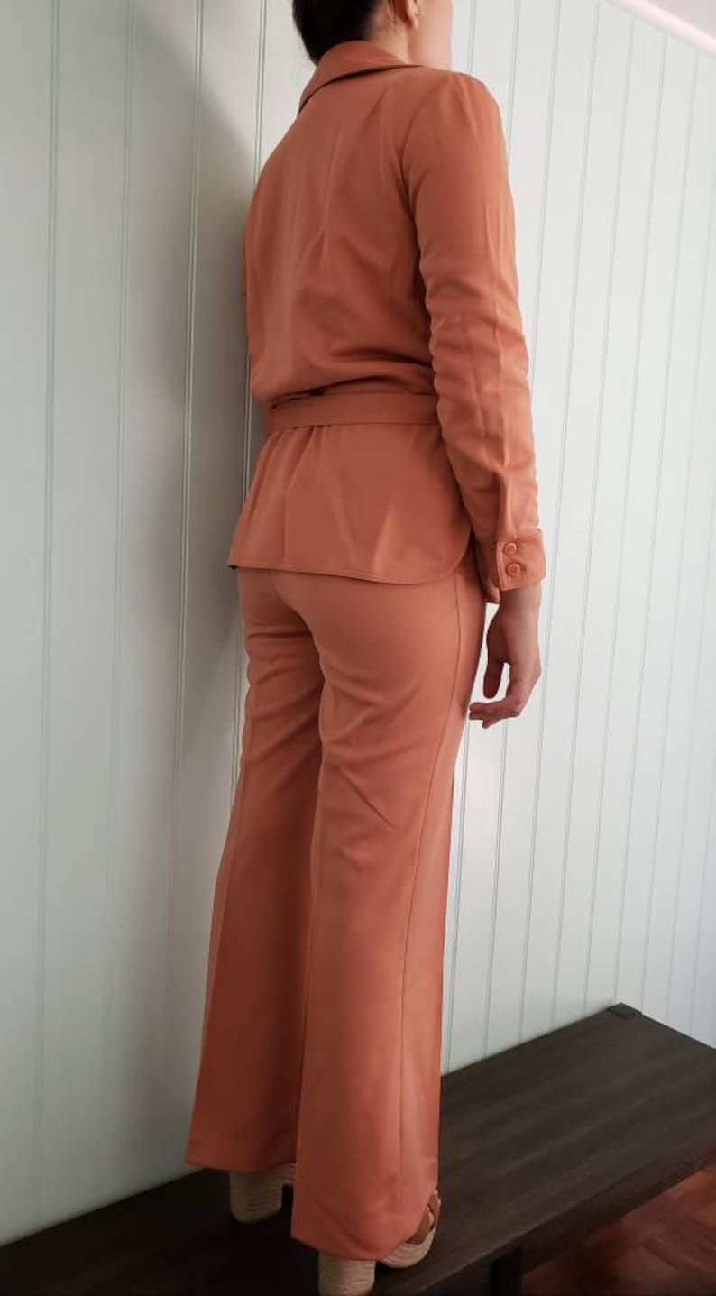 New with tags size 78 womens Vintage Alex Colman California Suit 1960/'s early 70/'s Laguna Knit Suit Salmon Color