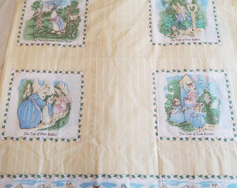 Beatrix Potter Fabric Petter Rabbit and Spring bundle of vintage fabrics. 100% cotton