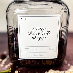 Anchor Hocking Jar Labels / The Highland House Labels / Organization / Apothecary inspired / Pantry Organization / oil+water resistant