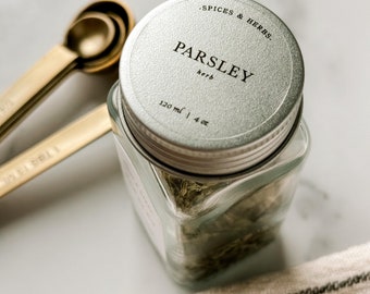 French Vintage Style Spice Labels: Water & Oil Resistant