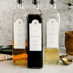 Oil Labels / Pantry / European Inspired / Organization / For Oil & Vinegar / Water+Oil Resistant