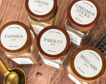 Vintage Spice Labels: Water & Oil Resistant, English Inspired