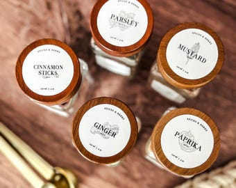 Vintage Style Spice Labels: Water & Oil Resistant, Custom Options