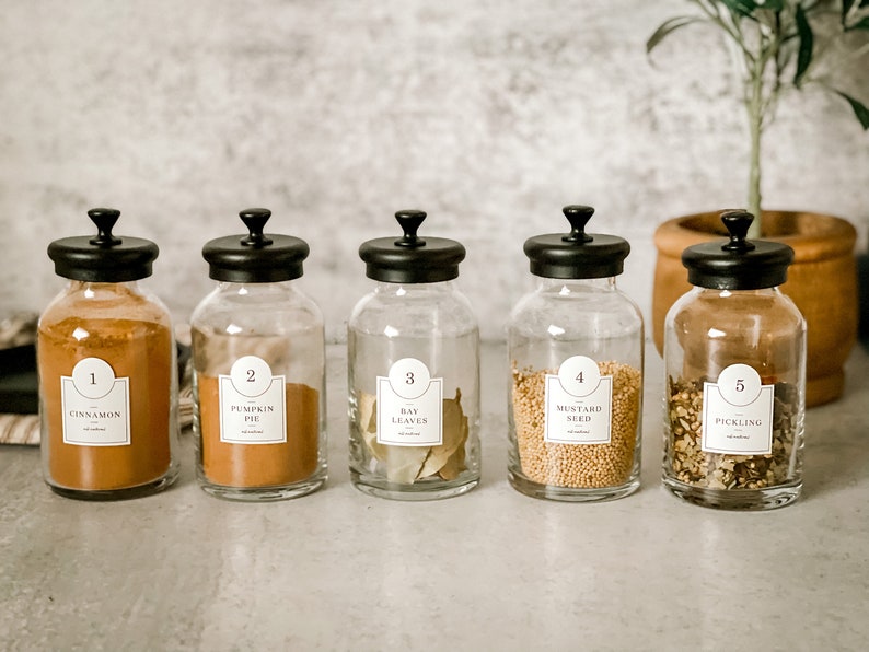 Spice Labels / European Farmhouse Inspired / Numbered Version - Etsy