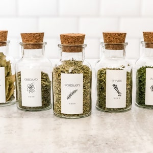 60 Vintage Farmhouse Spice Labels: Minimalist Organization
