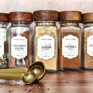 Vintage Style Spice Labels: Water & Oil Resistant, Organization