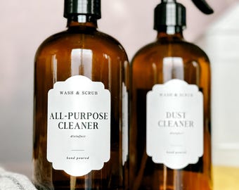 NEW! English Inspired Cleaning Labels / Household Labels / Organization / Gift / Water+oil resistant