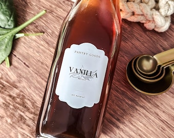 Vintage Inspired Vanilla Extract Labels: Homemade Gift Stickers, Set of 12