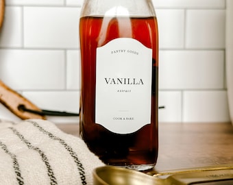 French Inspired Vanilla Extract Labels: Homemade Gift Stickers (Set of 12)