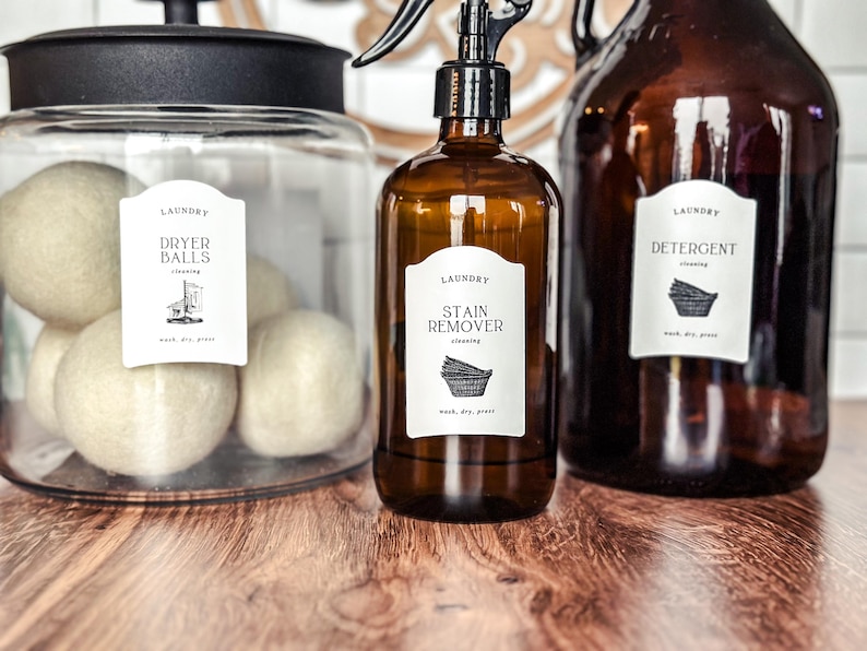 NEW! English Laundry Room Labels / Laundry Room / Laundry Decor / Canister Labels / Jar Labels / Organization / Water Resistant