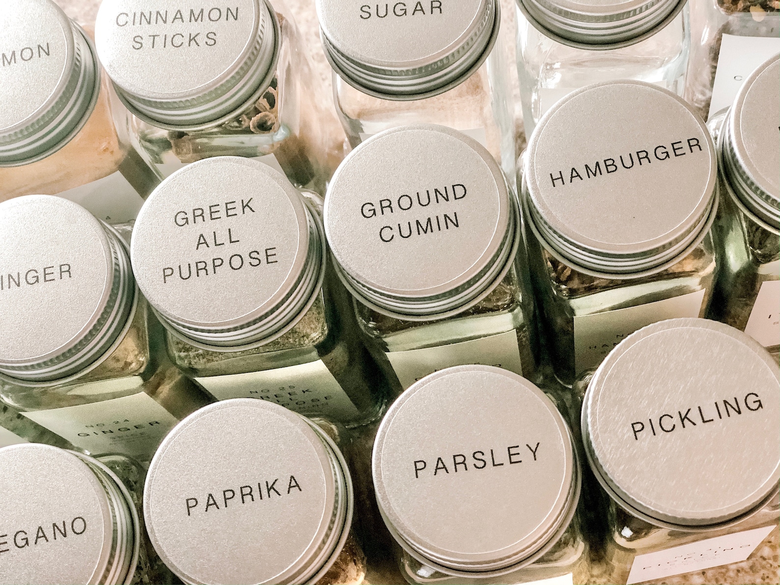 Clear Spice Label Tops / Wateroil Resistant / Spice Labels / Etsy