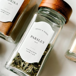 French Inspired Spice Labels: Vintage Style, Water Resistant
