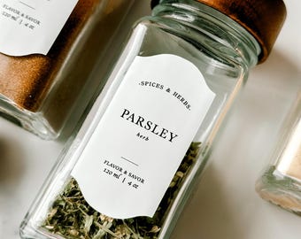 French Inspired Spice Labels: Vintage Style, Water Resistant