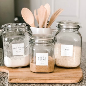 Minimal Pantry Labels / Organization/ Baking, Grains, Nuts, Pasta / Customization Available