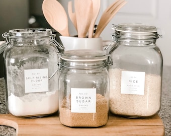 Minimal Pantry Labels / Organization/ Baking, Grains, Nuts, Pasta / Customization Available