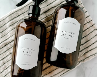 NEW! French Inspired Cleaning Labels / Household Labels / Organization / Gift / Water+oil resistant