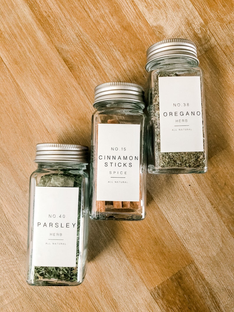 Spice jars with labels canada