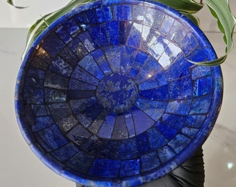 12 Cm Hand Crafted Lapis Lazuli Bowl Ovel Shape Stunning Royal Blue Color Handmade bowl from Badakhshsan Afghanistan