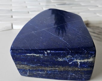 Tumbled Stone A++ Lapis Lazuli Free Form, Raw Natural Blue Stone, Crystal Decor, success, flat, Tumbled, Free form, Inner Truth, jewlery