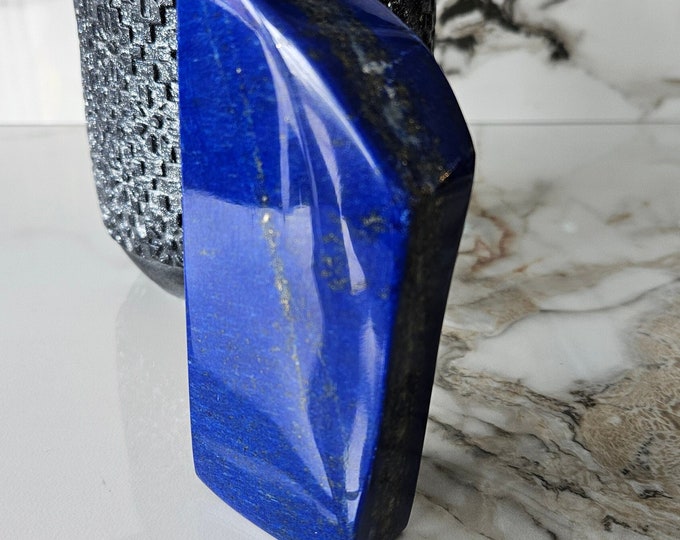 A++ Lapis Lazuli Free Form, Raw Natural Blue Stone, Gift for Mom for Spiritual Healing, eliminates nervousness, Towers, Reiki Chakra Stone