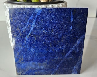 10x10 Lapis Lazuli Stone Tile | olished slab, lapis lazuli necklace, willpower, jewlery, empath, slate, peace, leadership, chunky stone