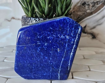 A+ Lapis Lazuli Free Form, Raw Natural Blue Stone, birthday gift, Calmness, Worry Stone, Reiki Chakra Stone, mineral specimen, Crystal decor