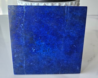 Quality 10 x 10 cm Polished Stone Sided Tile | crystal gift, Inner Truth, leadership, Lapis Worry Stones, energy crystal, mosaic stone, blue