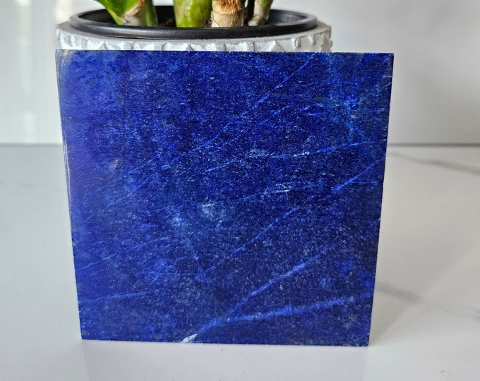 10x10 Lapis Lazuli Stone Tile | Crystal Decor, Raw stone, loose stone, High Grade, Metaphysical stone, large bead, Decor, jewlery