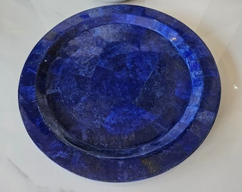 Pure Lapis Lazuli Plate Dish, Gemstone Crystal, Dinnerware, Serving Plate