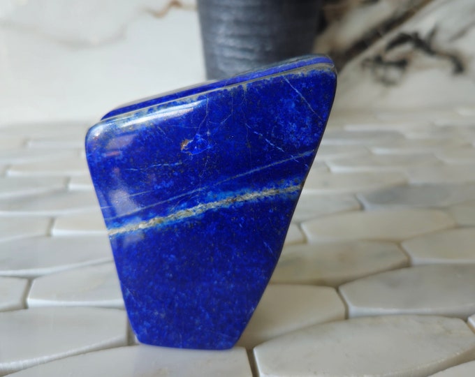 Tumbled Stone Lapis Lazuli Free Form, Raw Natural Blue Stone, Decor, Protection, Grounding, crystal heal, Reiki Chakra Stone