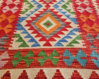 Kilim rug Afghan Wool Kilim, bathroom rug, faded rug, nursery decor, punch needle rug, girlfriend, blankets, xmas, rag rug, sumak rug, kids