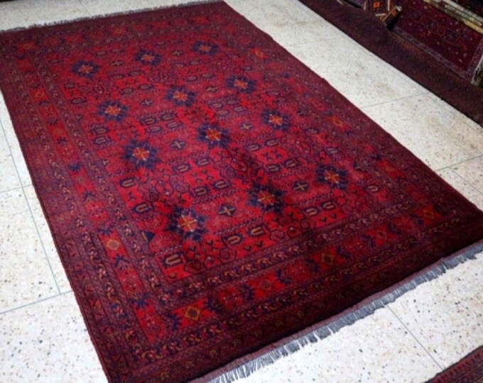 7x10 ft brand new afghan khamyab rug, large red area rug, tribal rug, red | Natural Dyes and Wool | Bedroom Rug | Rugs for Living Room