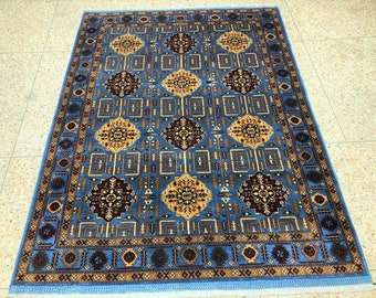 5X7 Ft Volayati handmade rug turkmen afghan Rug, oriental, nursery decor, afghan rug, home decor rug, dusty rose rug, tribal rug bedroom rug