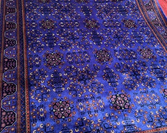 10x6.7 ft Volayati Rug, Silk-Like Soft Wool, Handmade in Afghanistan, Persian Hand Knotted Purple Rug, Large Oriental Area Rug, Custom Gift
