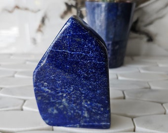 Tumbled Stone A+ Lapis Lazuli Free Form, Raw Natural Blue Stone, Crystal Decor, chunky stone, Healing Crystal, crystal gift, Nurturing