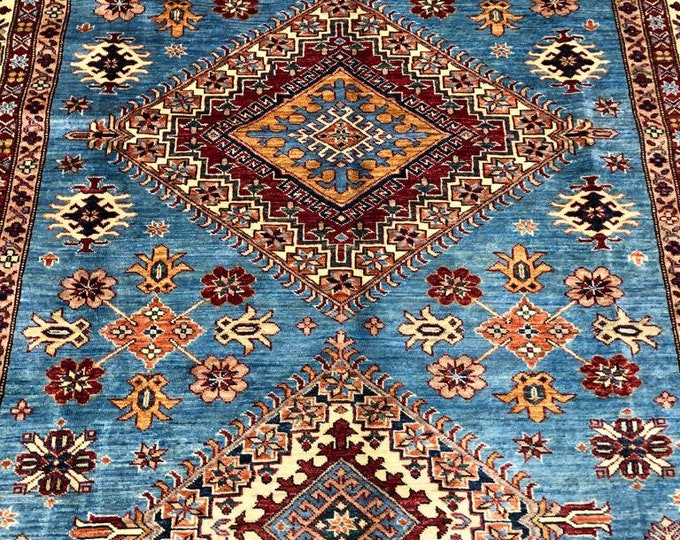 6x9 ft KAZAK Afghan kitchen rug, wool rug, outdoor patio rugs, faded rug, circle rug, moroccan rug, girlfriend, bedroom rug, scandinavian