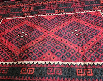 7x10 Afghan Kilim Rug, oriental rug, moroccan rug, scandinavian decor, persian rug, colorful rug, bed plans, first home gift, rug for living
