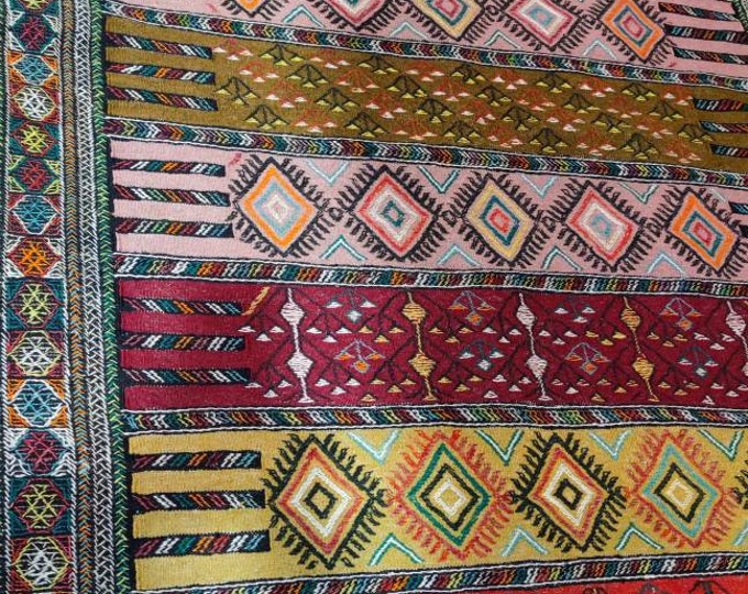 Sumac Handwoven runner rug /Persian Runner / oushak rug / vintage hallway rug / turkish rug / wool rug / hand knotted rug / turkey floor rug