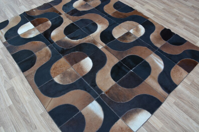 Cowhide Patchwork Rug 5 2x6 4 Ft Rug Ped Unique Handmade Etsy