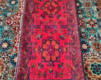 Small rug Bokhara Tribal Design Rug, Khal Mohamadi Handmade Oriental Afghan Turkmen Rug, kids rug, door mat, bathroom rug,