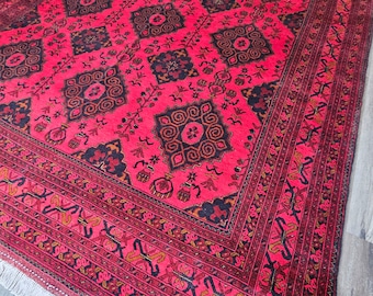 8x11 Afghan Rug, abstract rug, wall hanging, nomadic rug, entryway rug, small rug, woven rug, kilim rug, turkish rug, area rug, colorful rug