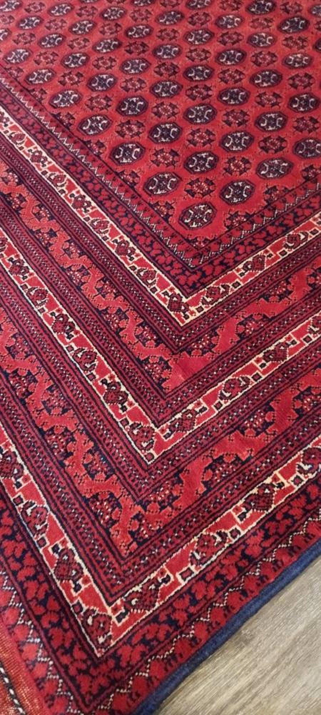 Bokhara Rug Handmade Afghan Brand New Large Red Blue Area Rug, Tribal Rug, Red Persian Carpet