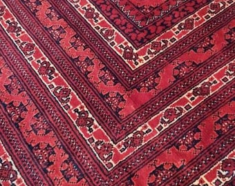 Bokhara rug Handmade Afghan Brand New large red blue area rug, tribal rug, red persian carpet, Living room rug, Turkish style, red carpet