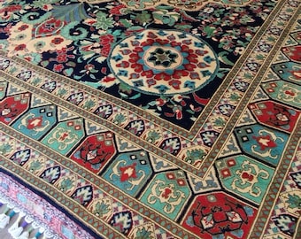 8'5X11'5 Ft Soft Well-made Mreinos Afghan Handmade rug, Natural Dye Area Rug ,Bukhara Rug ,Qandoosi Rug ,Vintage Rug Red,Rug Large,Area Rug