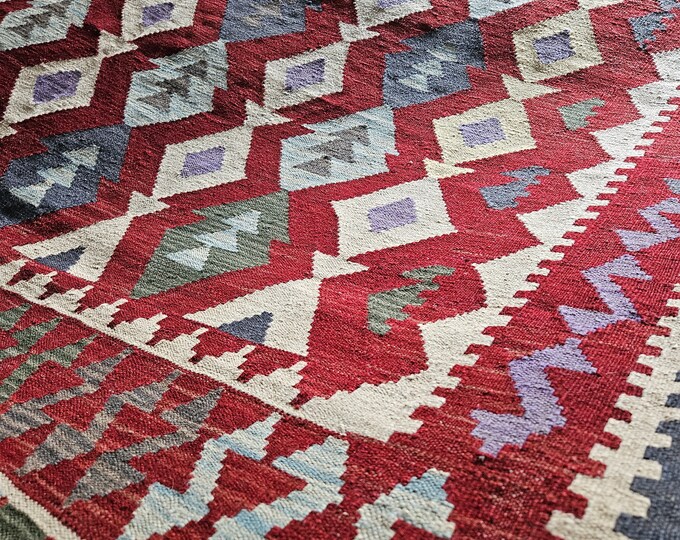 7x10 afghan kilim, turkish kilim rug, boho rug, blankets, home decor rug, blanket, oushak vintage rugs, bohemian rug, vintage rug