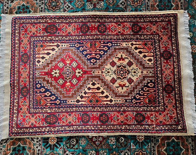 2x3 Small rug Afghan Handmade Rug, Merino rug, fall, rug 2x3, kids rug, antique distressed persian rug, Valentine's gift, moroccan rug