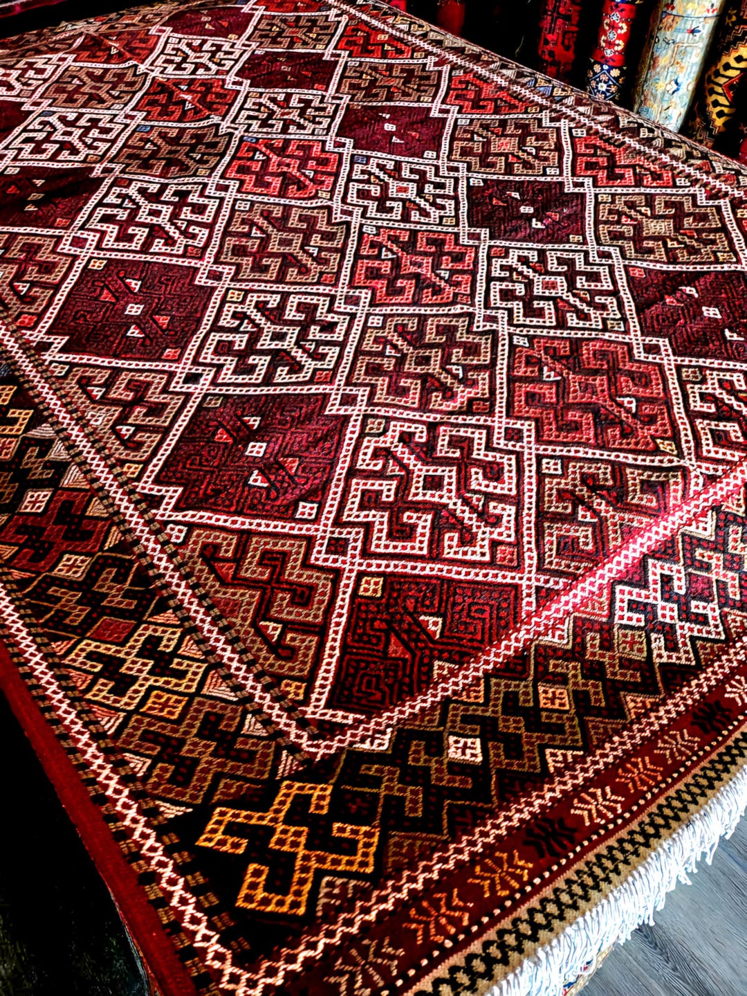 Sumac Rugs Brand New Well-made Sumac Red Afghan Hand-woven Kilim Rug, Area ...