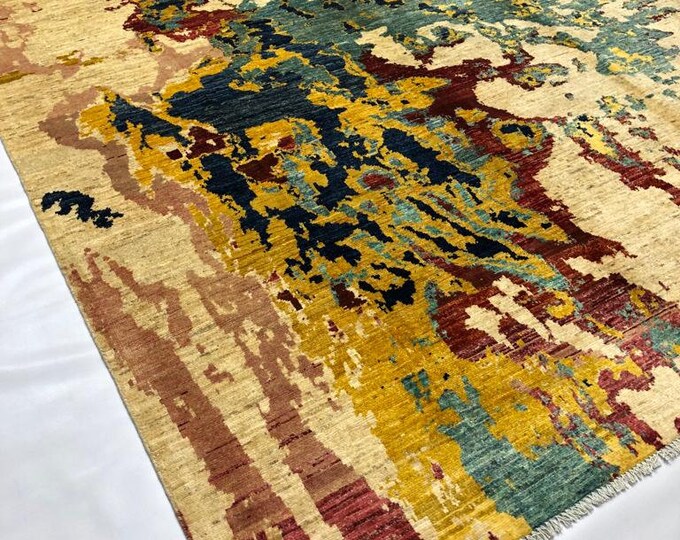 10x7 Afghan Chobi Rug, outdoor rug, DIY, bohemian rug, bath rug, patio rug, blanket, mushroom rug, natura gerta, oushak vintage rugs